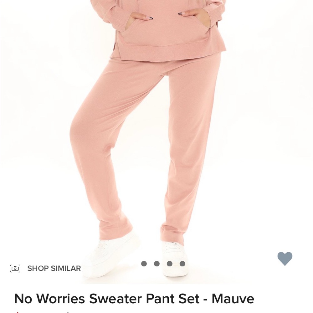 New still in package mauve 2 pc sweat suit